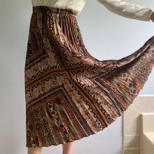 SHEIN Pleated Multicolor Paisley Skirt Size S